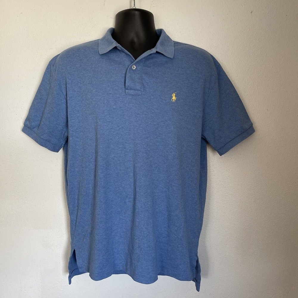 Polo Ralph Lauren Men's Size M Solid Blue Short Sleeve Pony Golf Polo Shirt